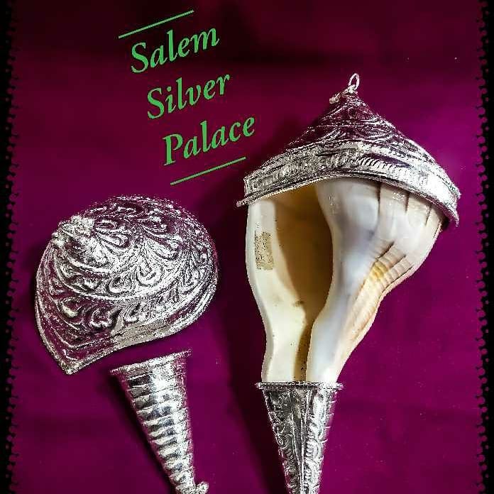 Silver Shanku Kavasam. Conch Shell... - Salem Silver Palace