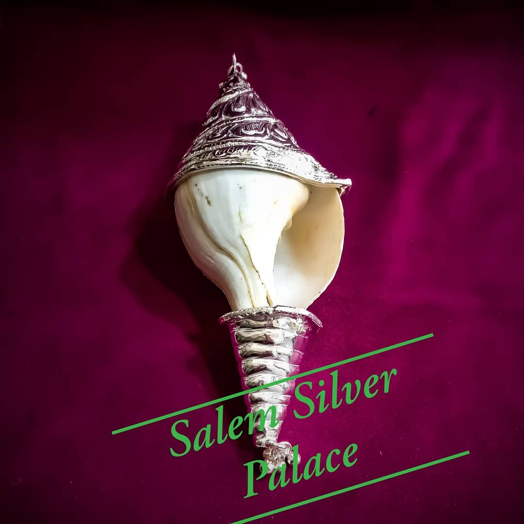 Silver Shanku Kavasam. Conch Shell... - Salem Silver Palace
