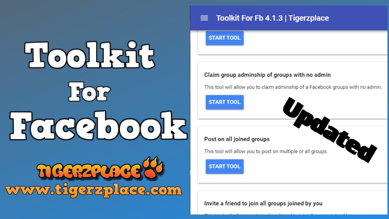 Tigerzplace Update May 2020 Toolkit For Facebook 4 1 3 W Android File Latest Version 2020 Video Https Youtu Be D7pi1typo5y Facebook
