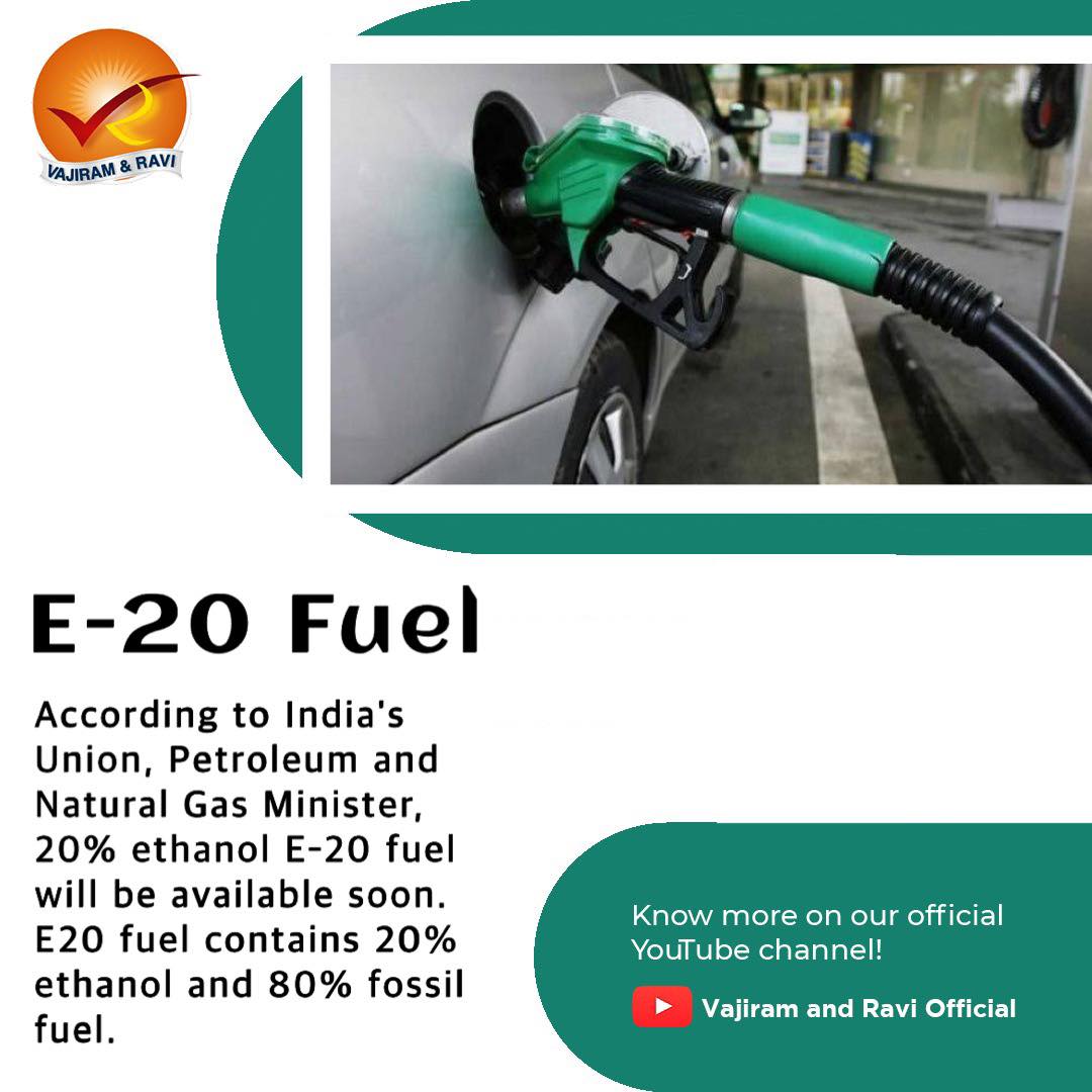 Vajiram & Ravi - Do you know E20 fuel was developed to... | Facebook
