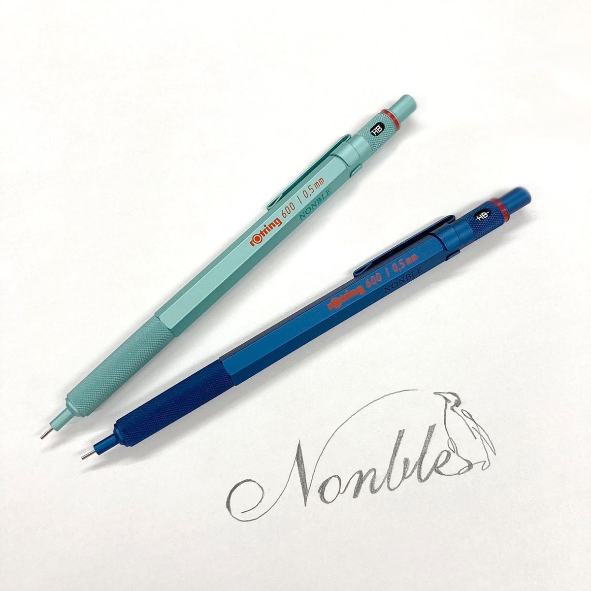 Nonble x rOtring 600 mechanical pencil Midnight Blue & Ice Mint 