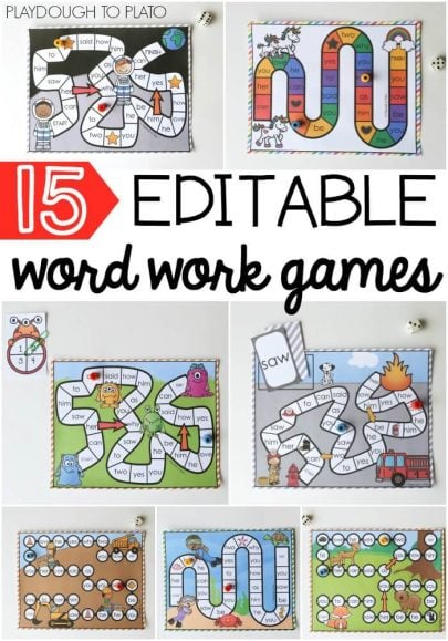 15 editable word work board games?! 😱... - Playdough to Plato | Facebook