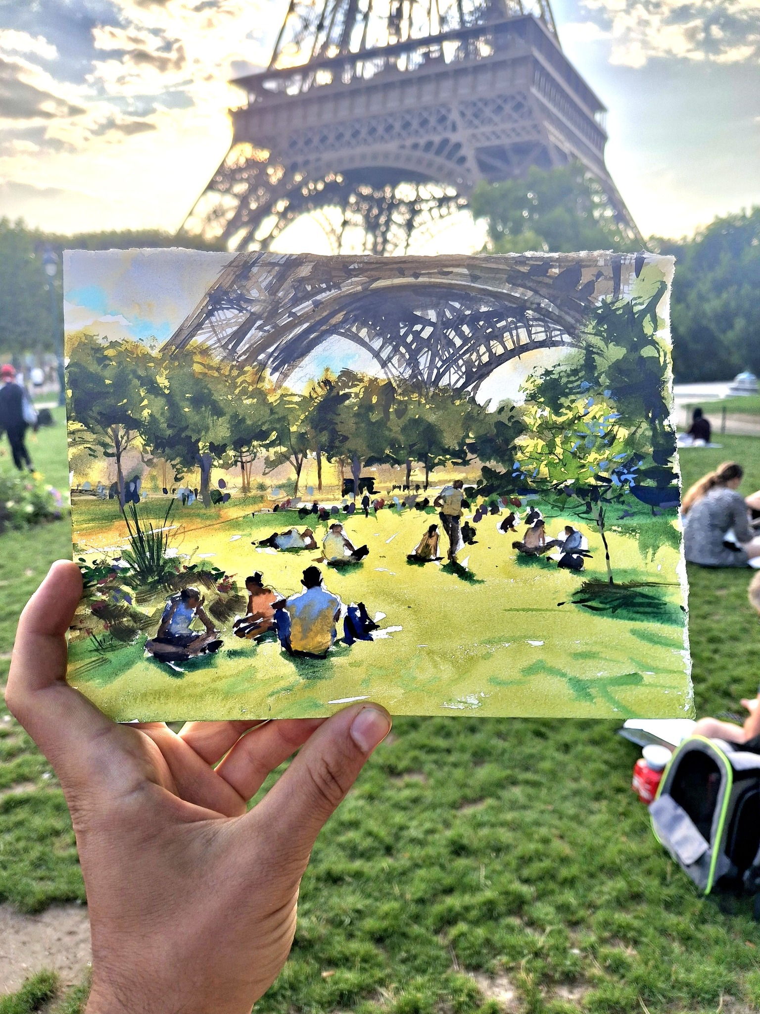 油絵ミケランジェロ広場より ミケランジェロ公園から見たフィレンツェ
