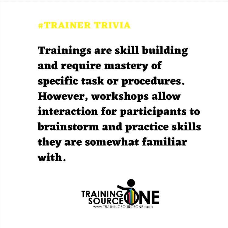 Training Source One - Trainer Trivia 💭 What’s the difference between a ...