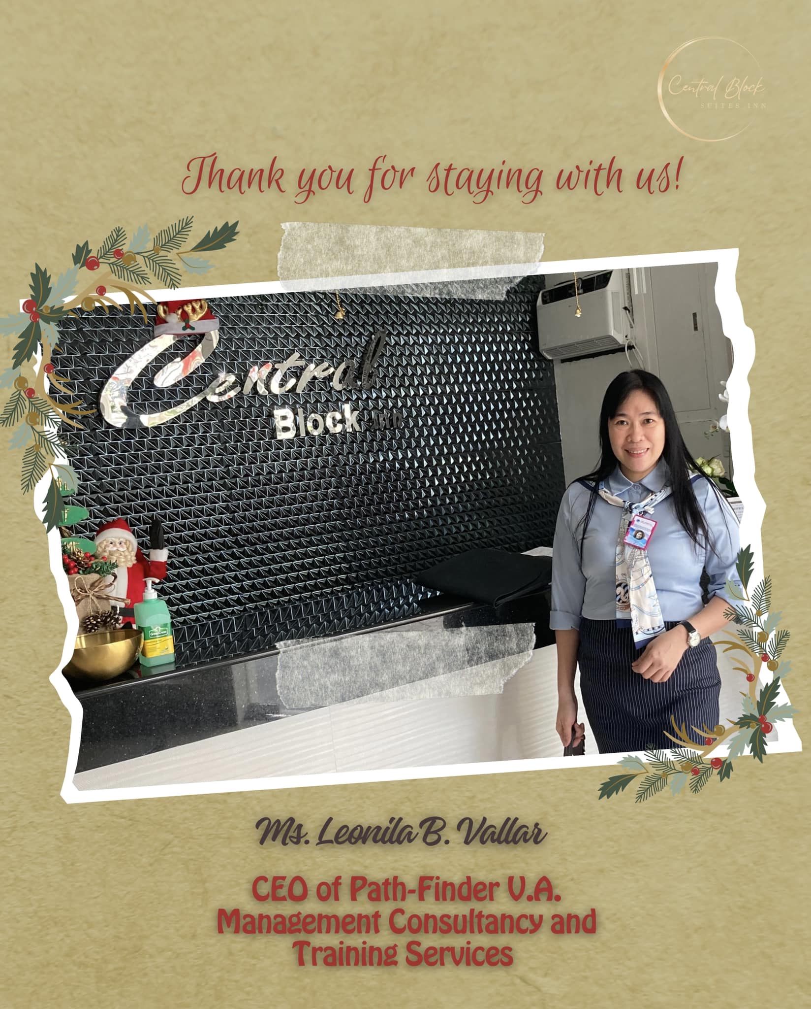 Central - Thank you for staying with us, Ma’am Leonila of Path Finder V ...