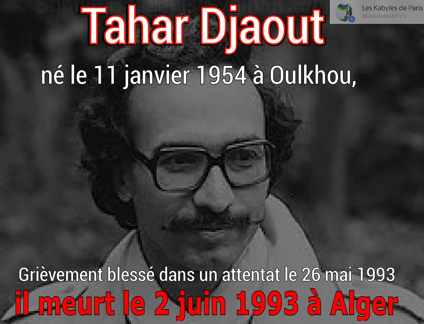 Tahar Djaout Si Tu Parles Tu Meurs