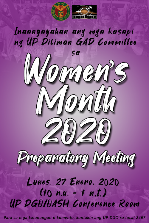 UP Diliman Gender Office - Idinaos kaninang umaga ang mga inisyal na ...