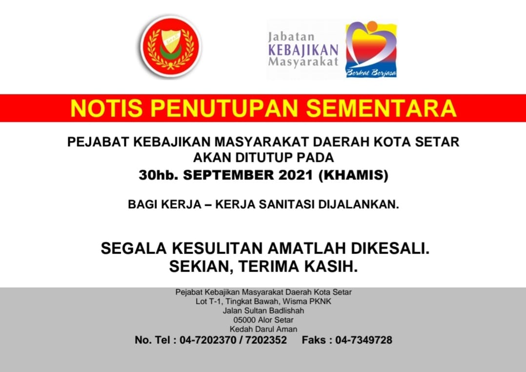 Pejabat Kebajikan Masyarakat Daerah Kota Setar Facebook