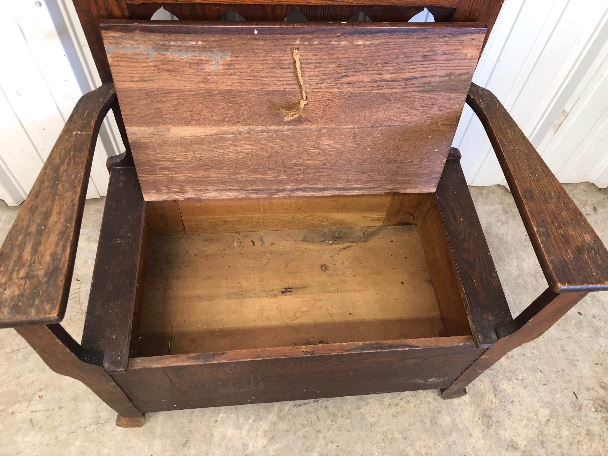 Antique oak hall tree - Hall Trees & Coat Racks - Rustburg, Virginia ...