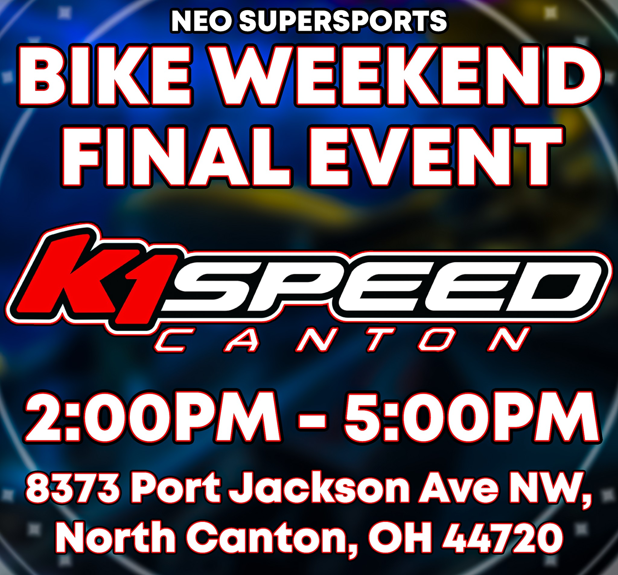 NEO Supersports Bike Weekend 2026 final event at K1 Speed Canton
