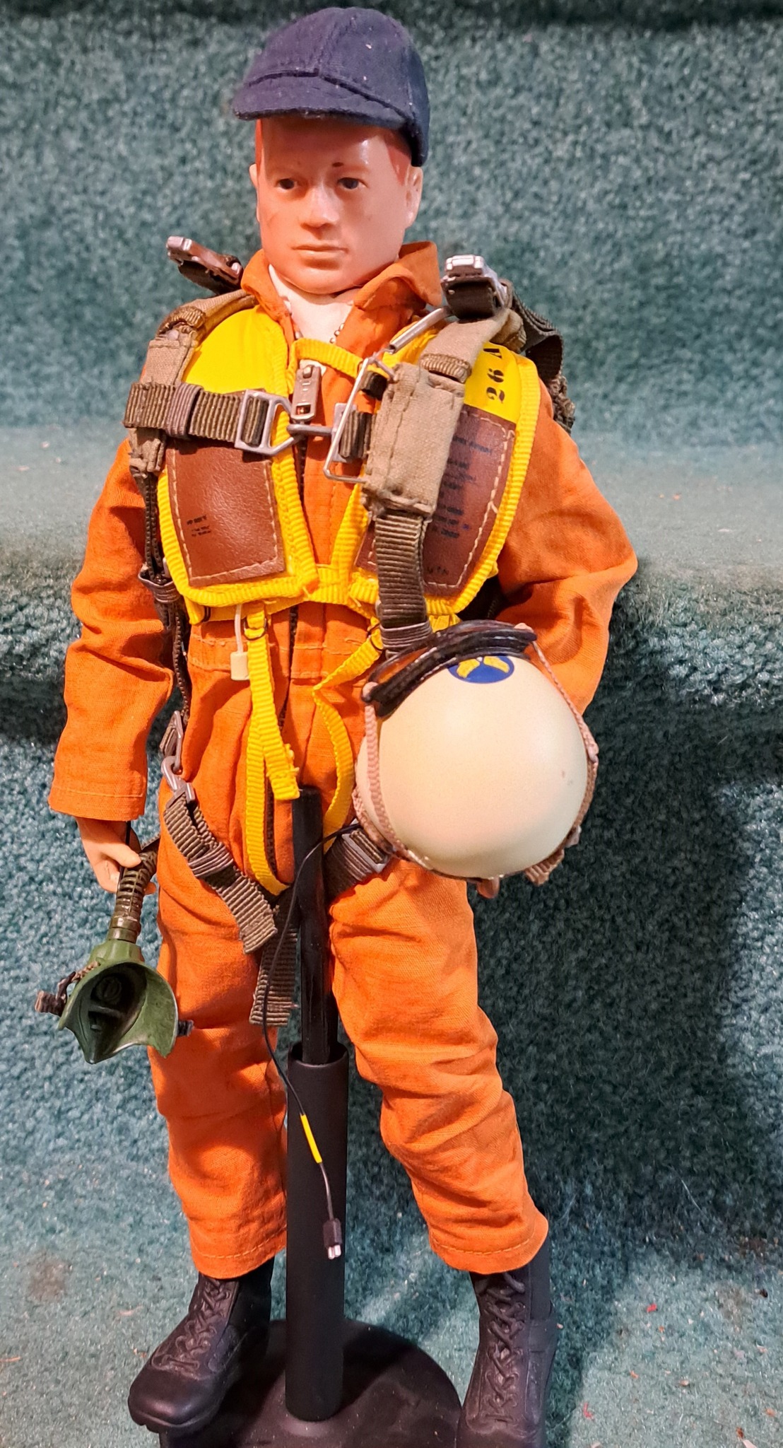 Vintage GI Joe figure in original orange flight suit