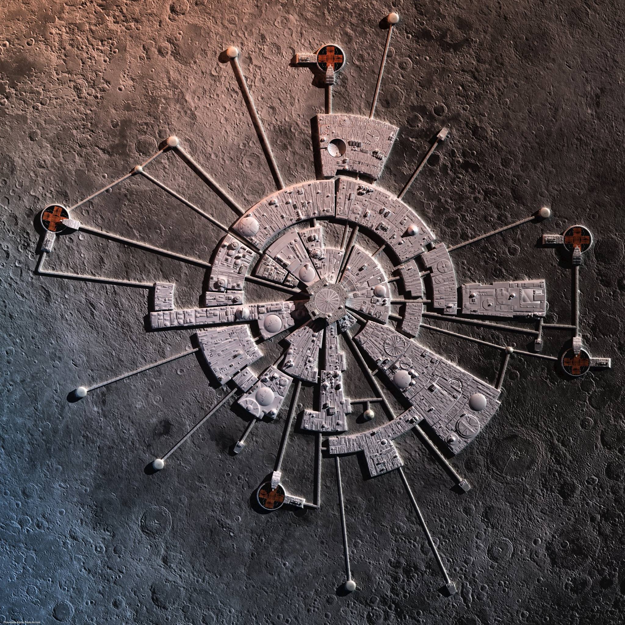 Space 1999 Moonbase Alpha set, 1975. Production Design by Keith Wilson