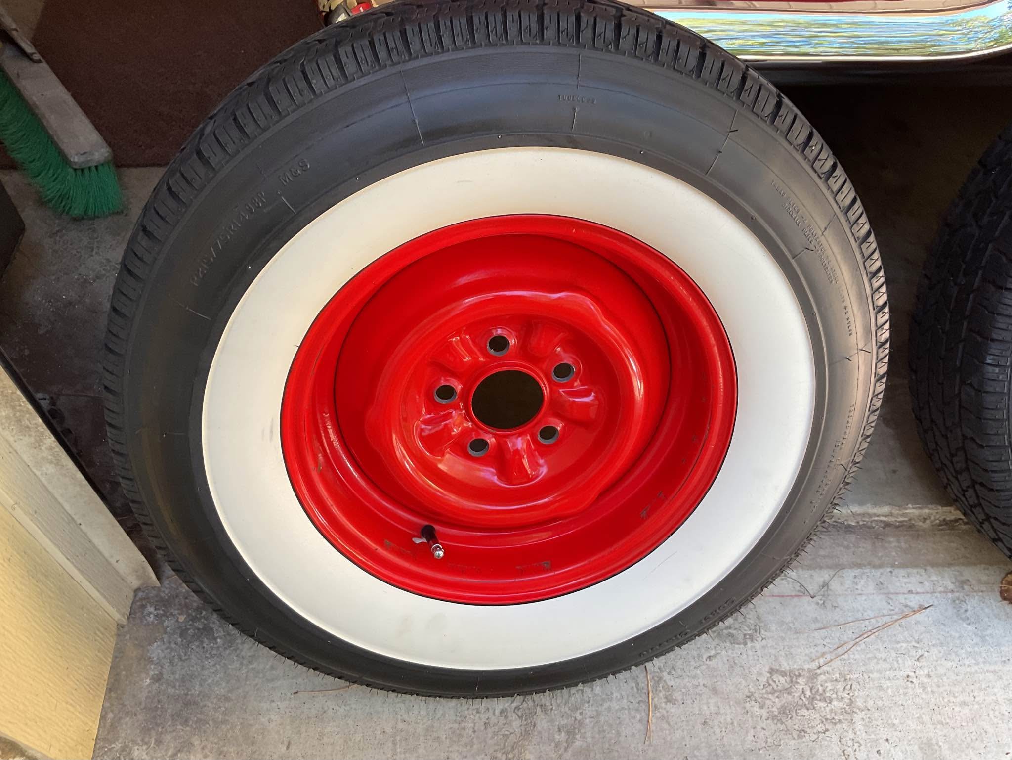 Ford 14” wheels with mounted and balanced Coker Wide White Wall Radial ...
