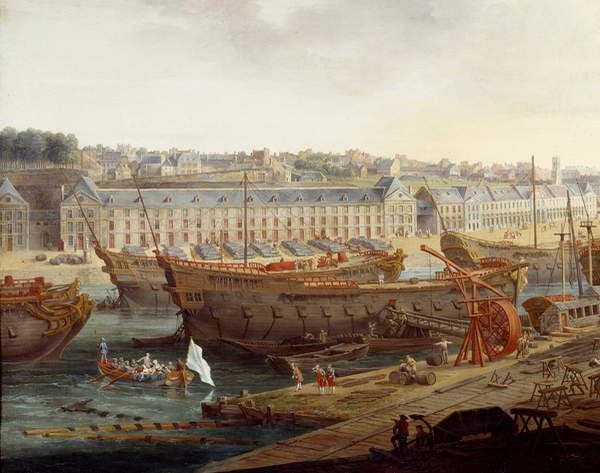 Philip - French ships laid up in ordinary in Brest – detail of a larger ...