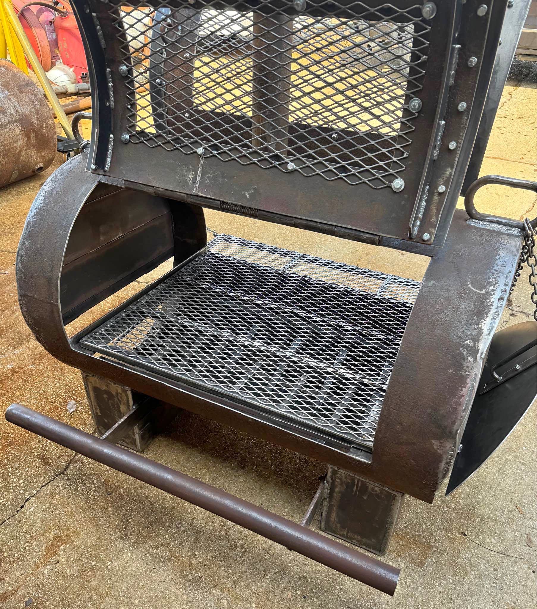 Double sided grill/fire🔥pit. 50”X30”. One of a kind build. Mad Max fire ...