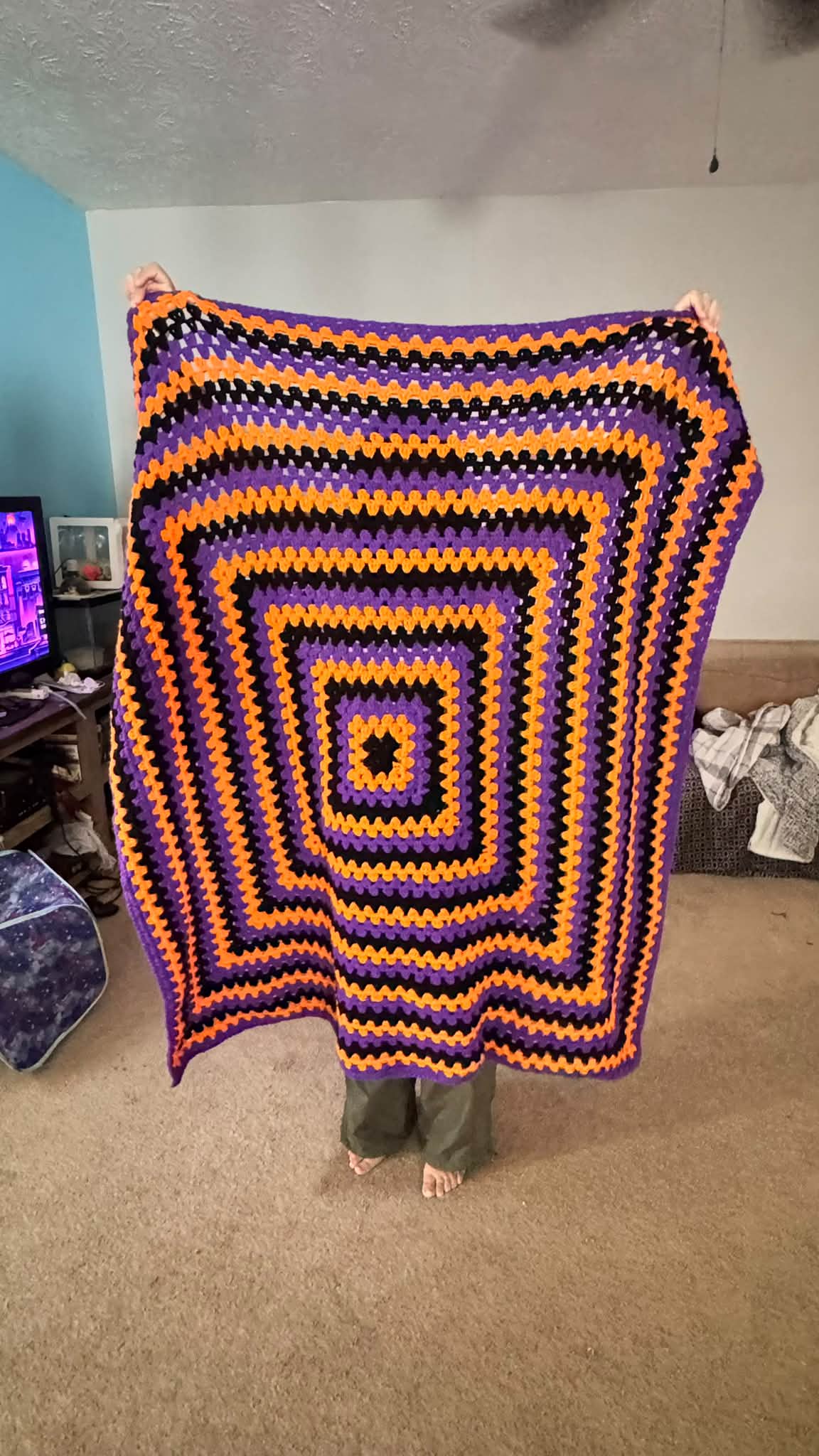 その他 USED HANDMADE BLANKET Handmade 54x54 blanket for sale