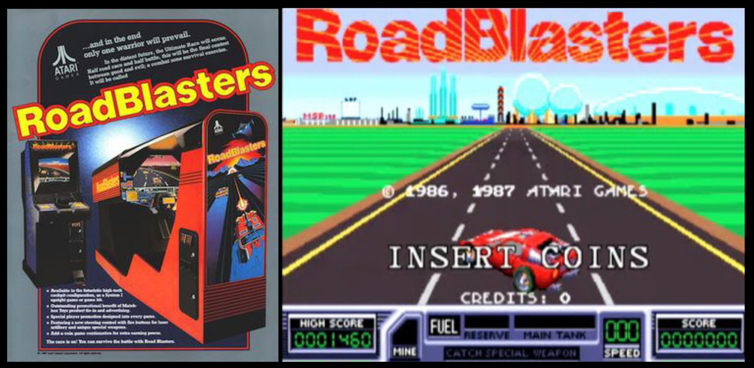 Is this game similar to Road Blaster arcade game?