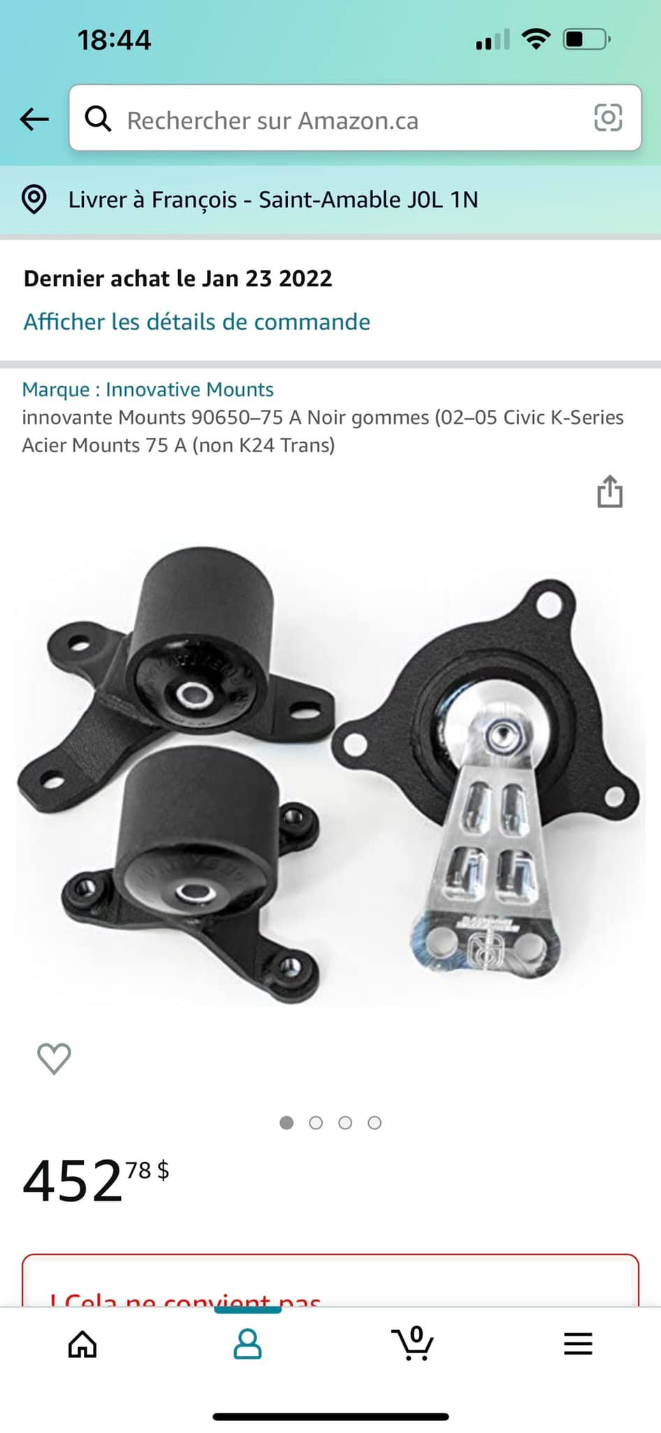 BARTOO Engine Motor Mount Kit For Acura RSX DC5 / Honda EP3 Civic Si 02-06 - K20 K24 Swap