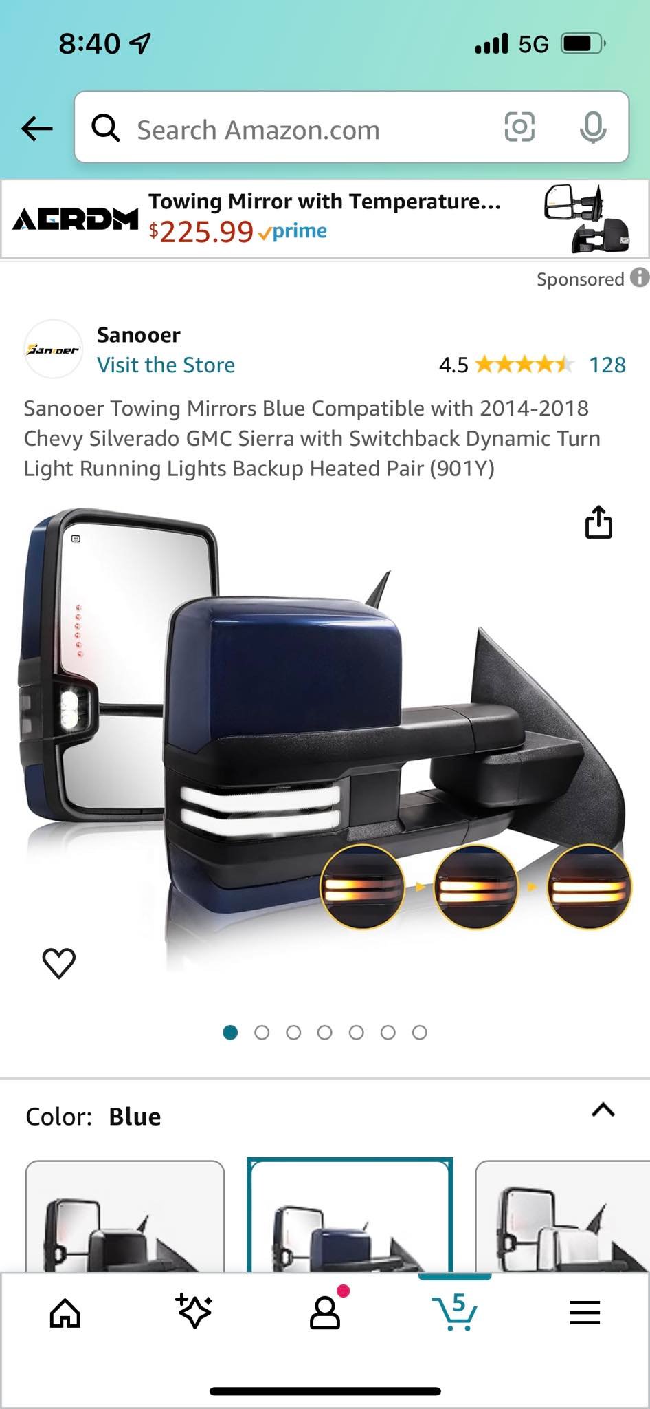 Chrome Power Heated Dynamic Signal Tow Mirrors For GMC
