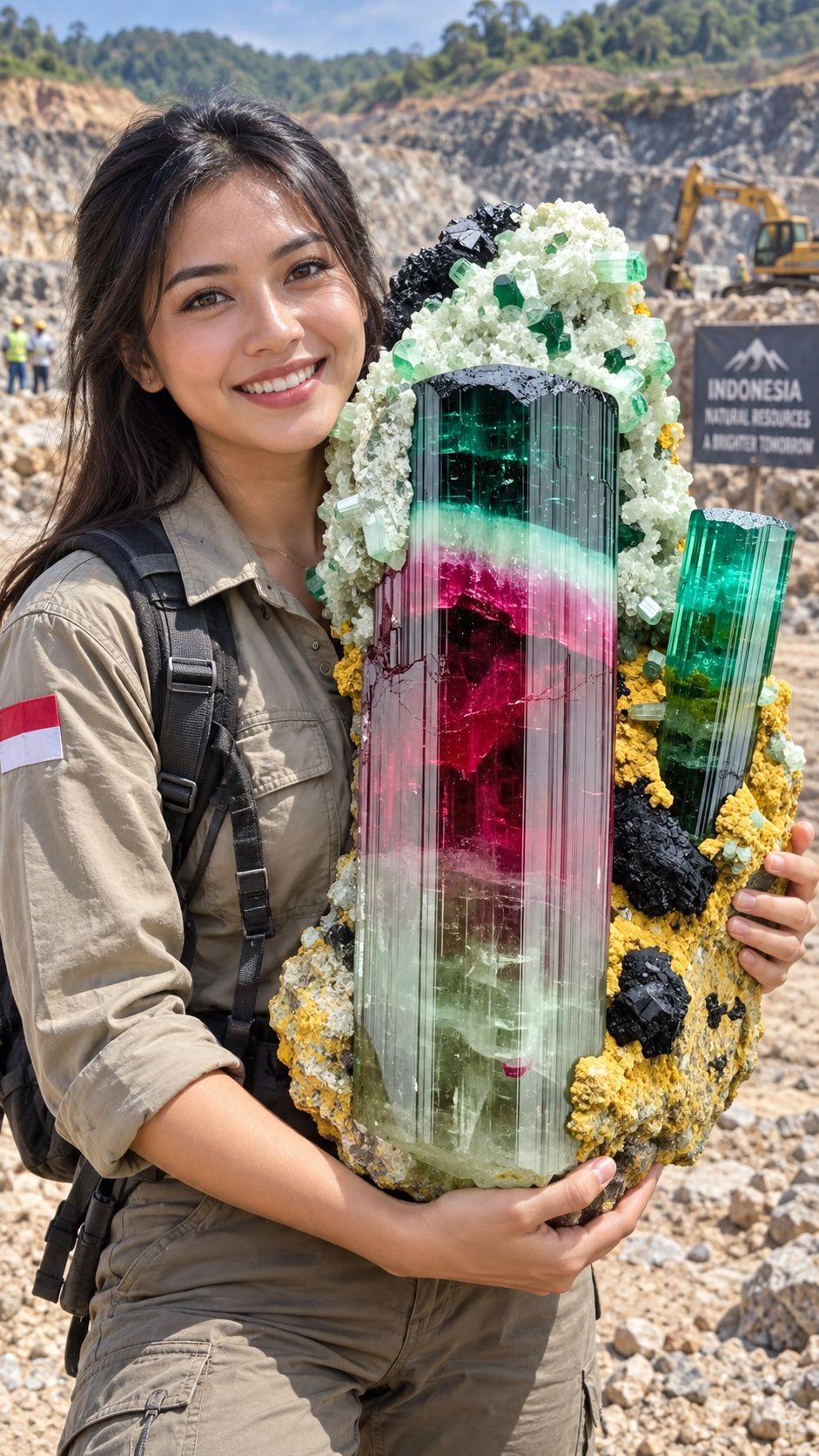 Multicolor Tourmaline Found at a Mining Site