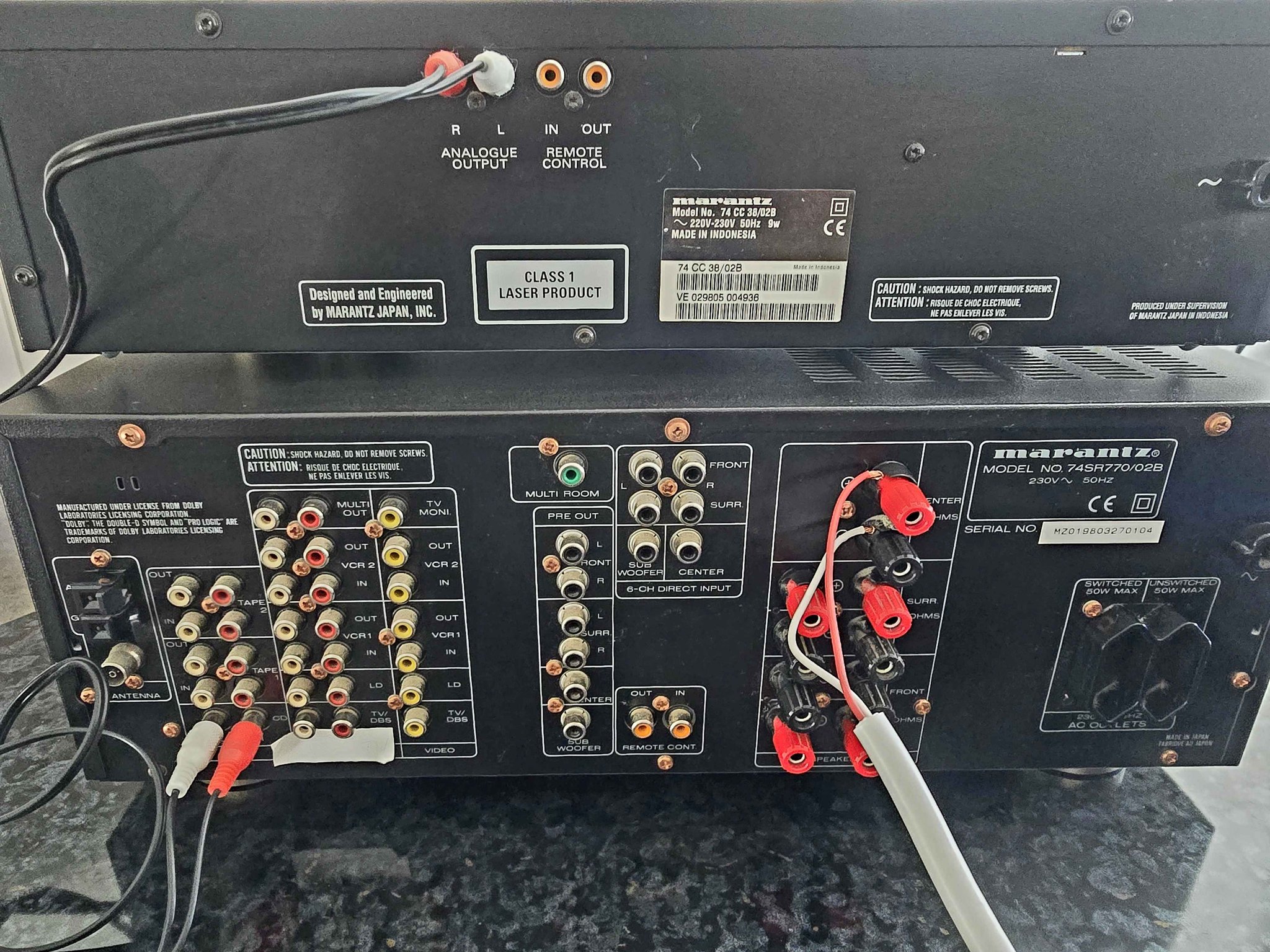 Marantz SR770 AV Receiver & CD Player CC-38 - Home Theater Systems ...