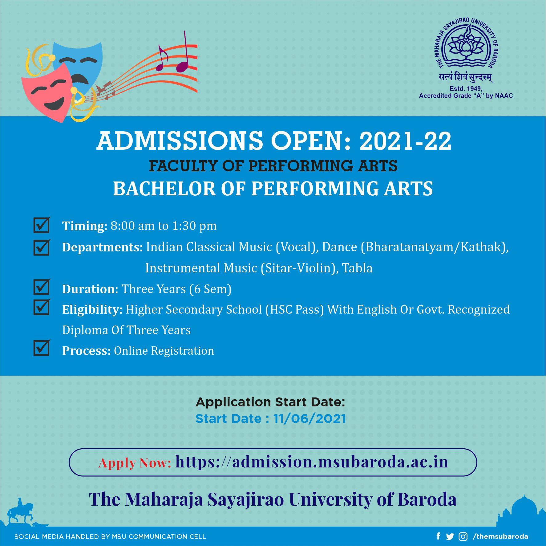 Admission... - The Maharaja Sayajirao University of Baroda | Facebook
