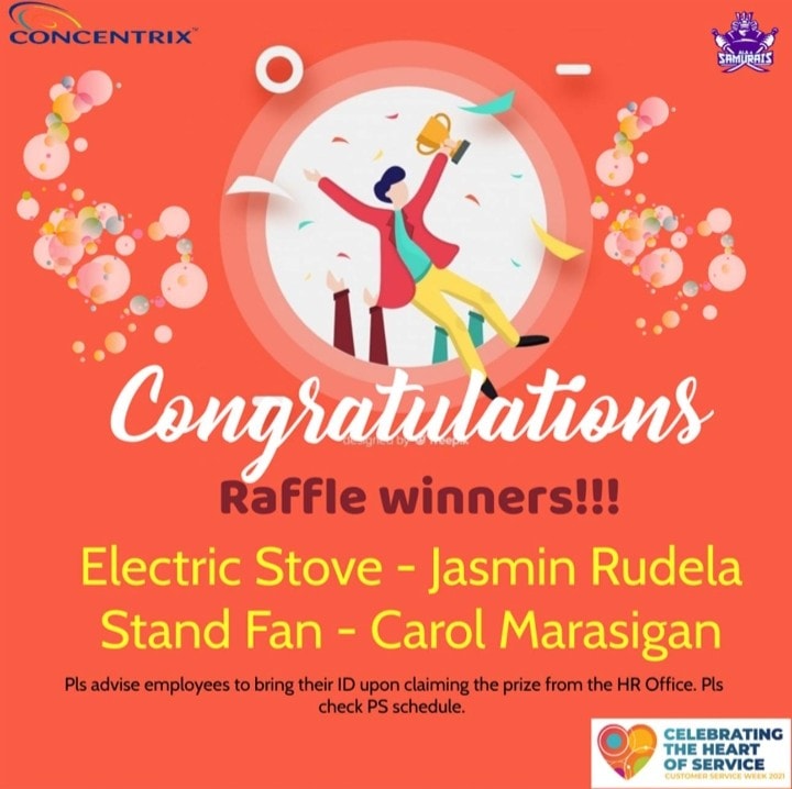 CNX Alabang 4 - Congratulations to our CSW Day 1 Raffle...