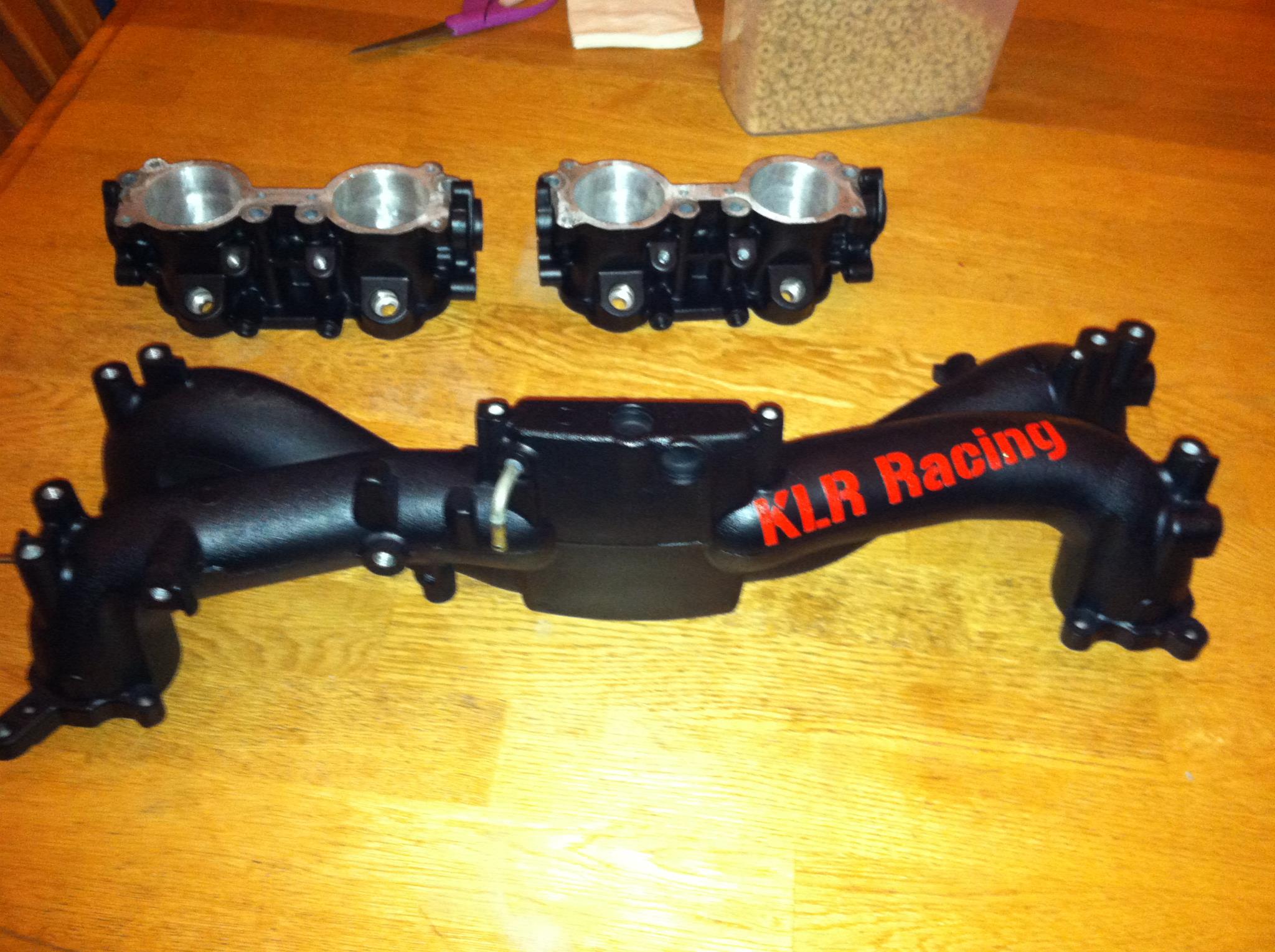 KLR - intake manifold and tgvs back from Proport sick job ...