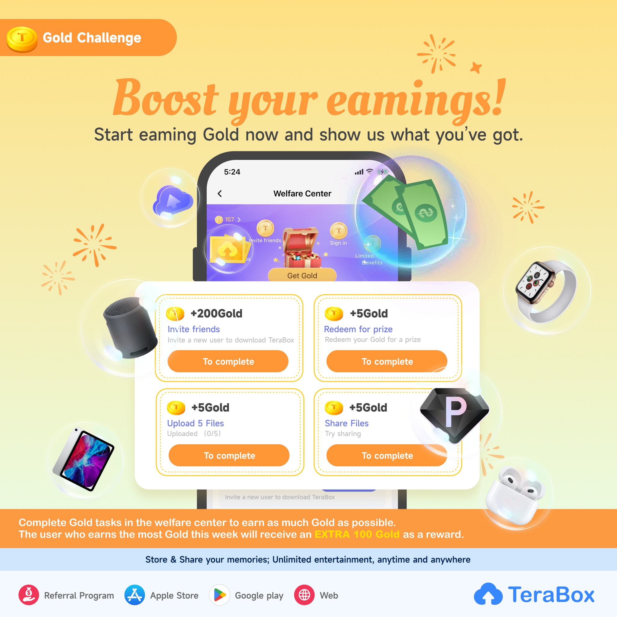 TeraBox - 🏆 Get ready for this week's Gold Task Challenge...