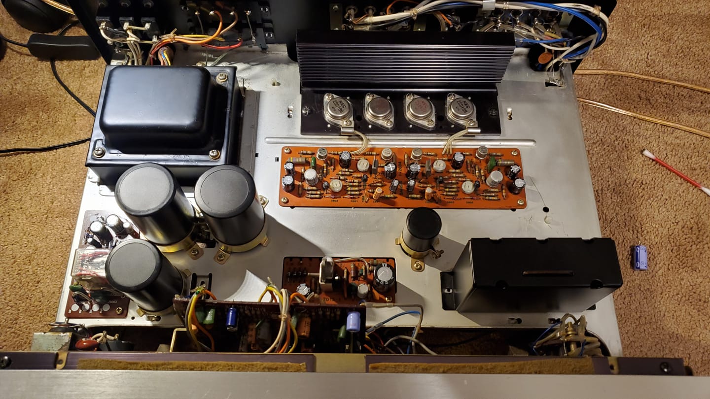 Sansui AU-6500 amplifier recap progress