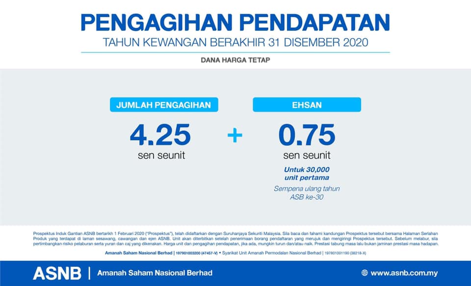 Tengku - Pengagihan Pendapatan ASB 3.50 sen seunit + bonus 0.75 sen ...