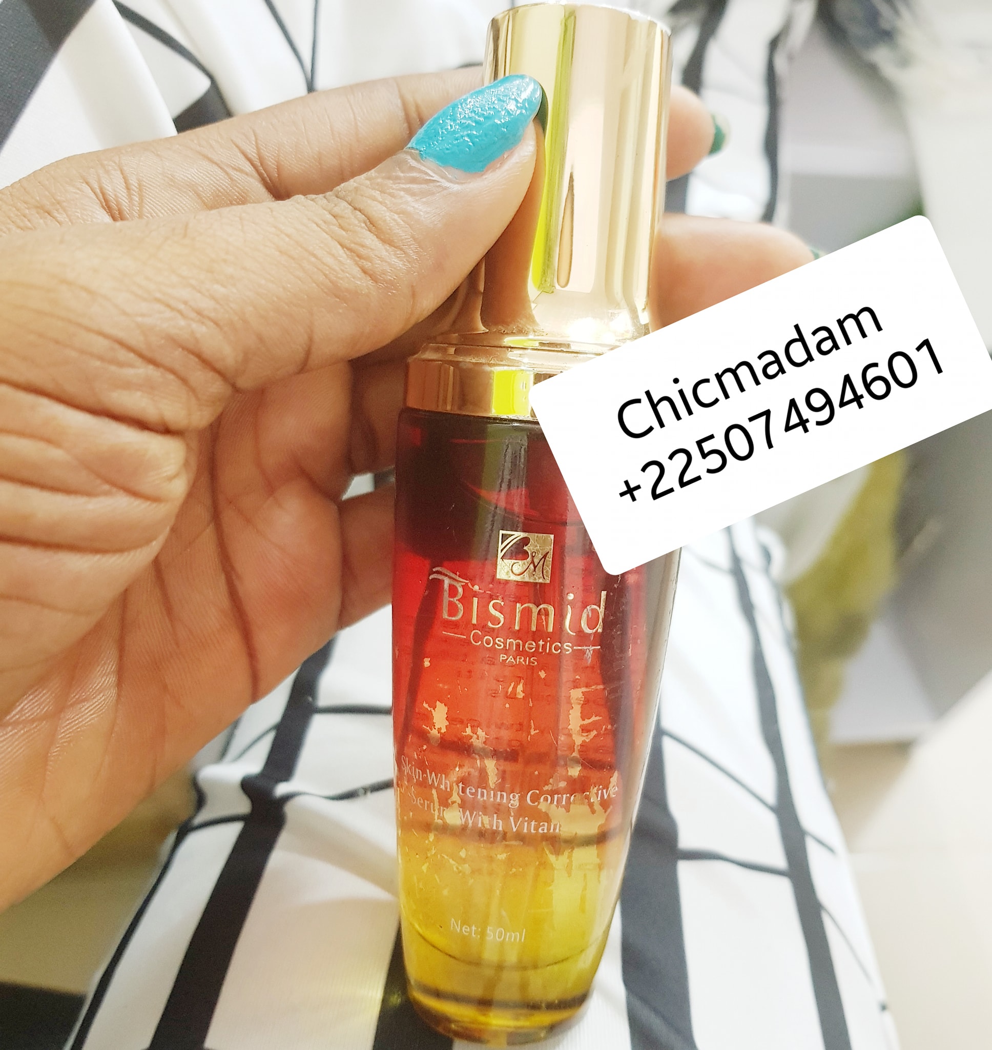 Sérum Visage & Cou BISMID - Vitamine C, Collagène, Glutathion - Anti-Taches & Éclat - 50ml