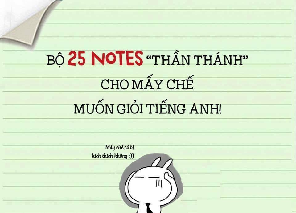 Bộ 25 notes thần thánh cho mấy chế... - Tiếng Anh rất dễ dàng | Facebook