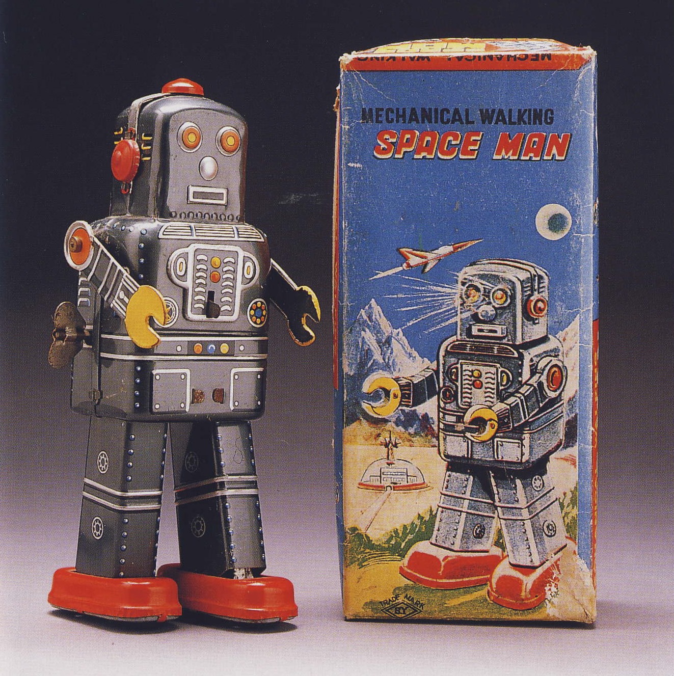 From Rocket USA. Three tin Retro Rockets. Friction powered