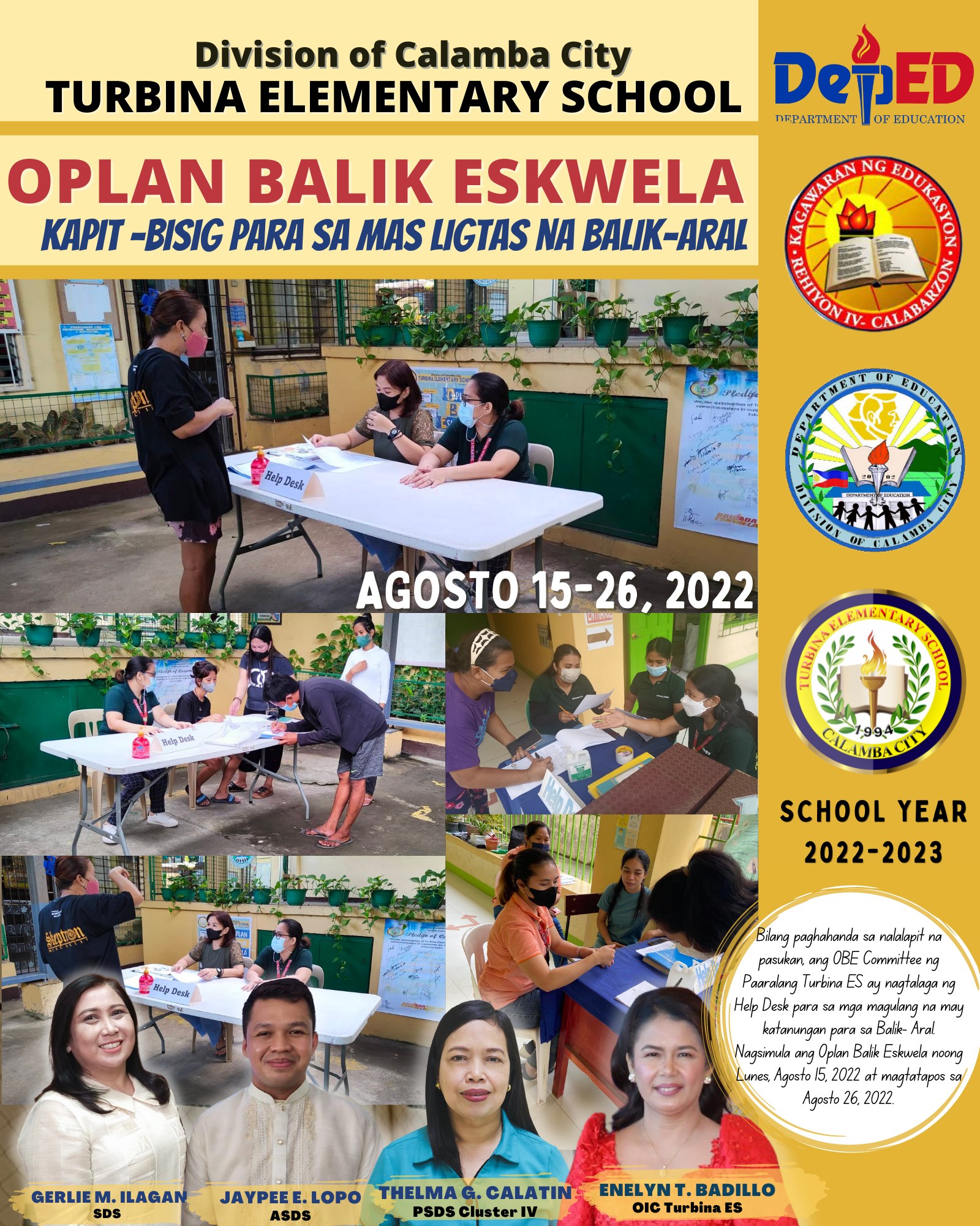DepEd Tayo-Turbina ES-Calamba City - 📣📣OPLAN BALIK ESKWELA (OBE IN ...