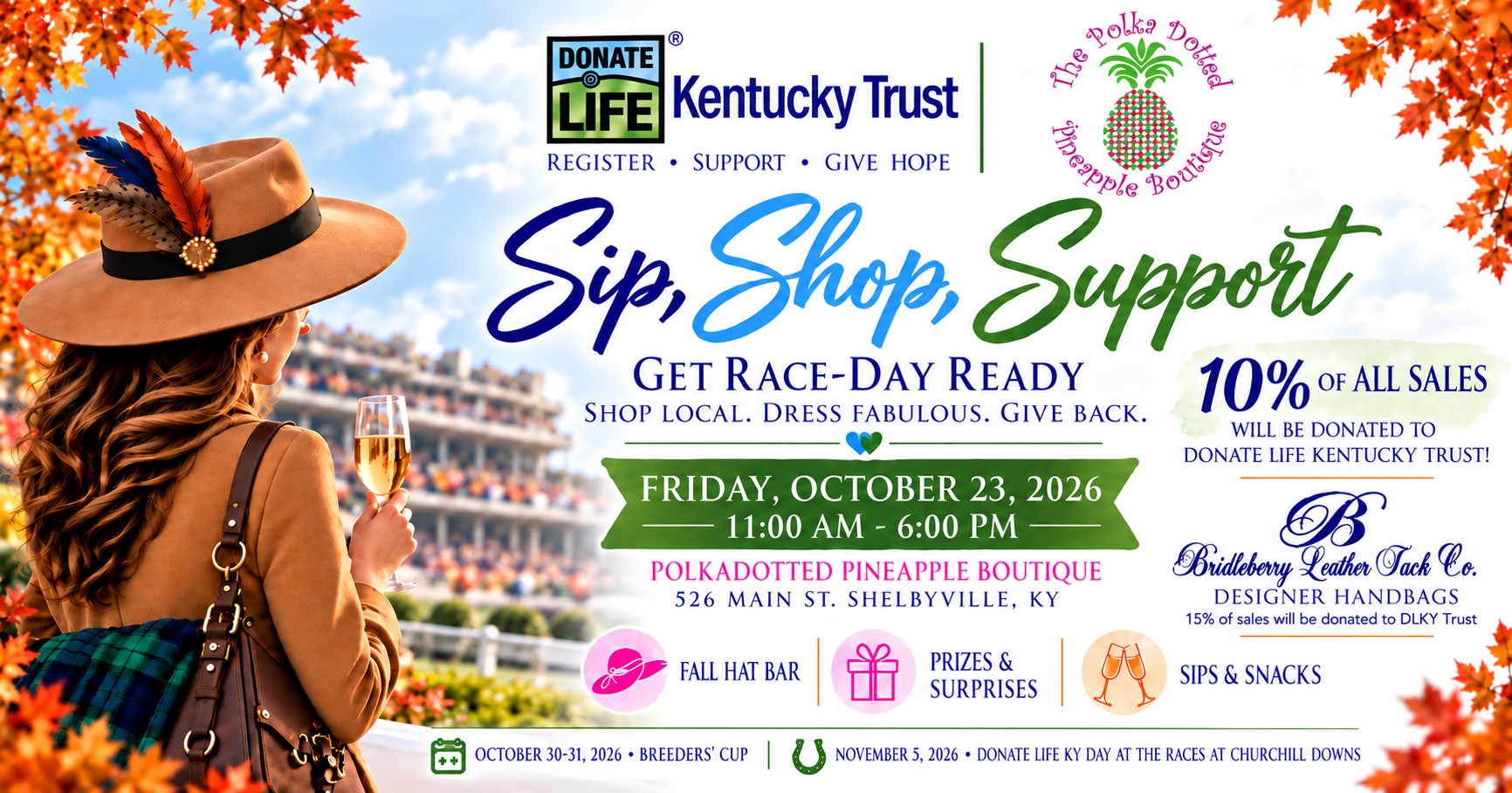 Sip, Shop & Support Donate Life KY at Polkadotted Pineapple