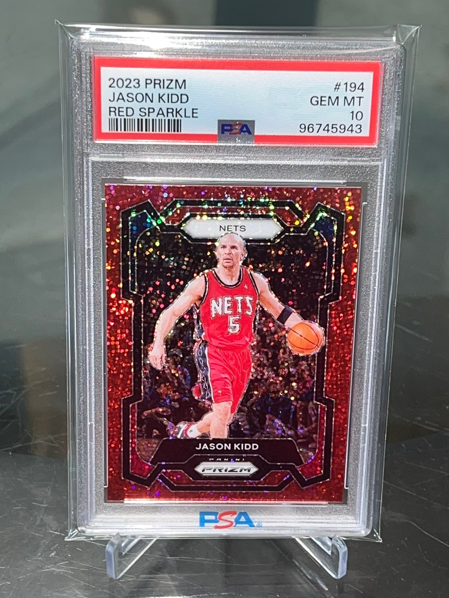 PSA 10 Jason Kidd red sparkle Prizm card for my collection