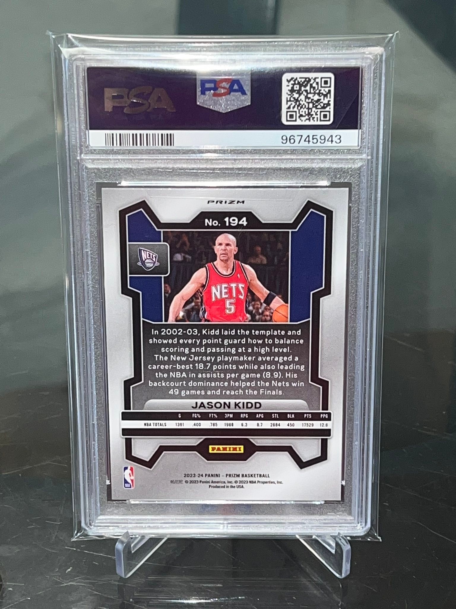 PSA 10 Jason Kidd red sparkle Prizm card for my collection