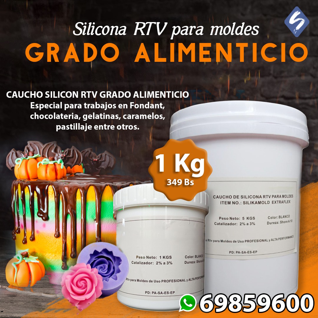 Silikart - 💢 Caucho Silicona RTV Grado Alimenticio para MOLDES 1 Kg ...