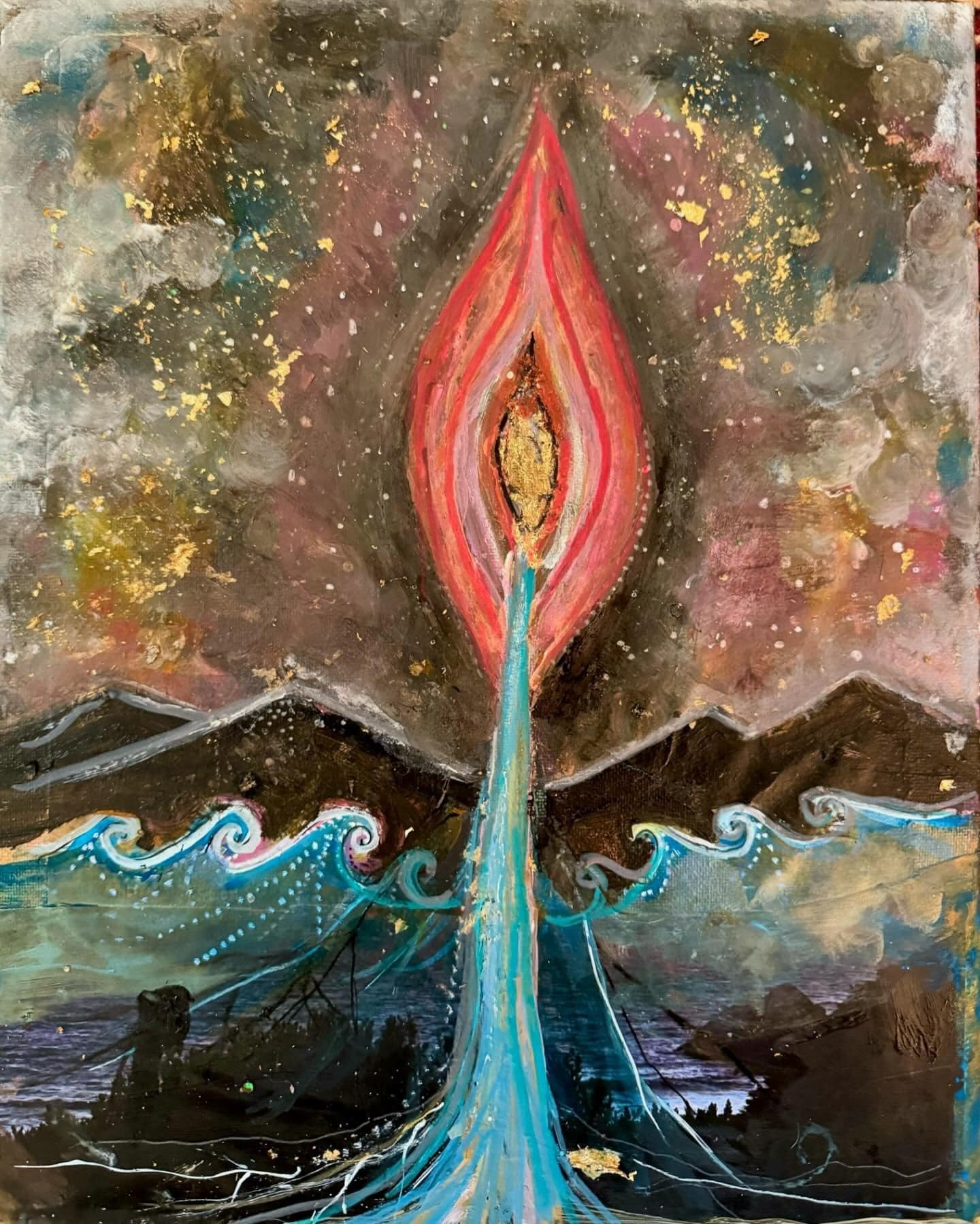Surreal cosmic womb art by Sabrina Puha