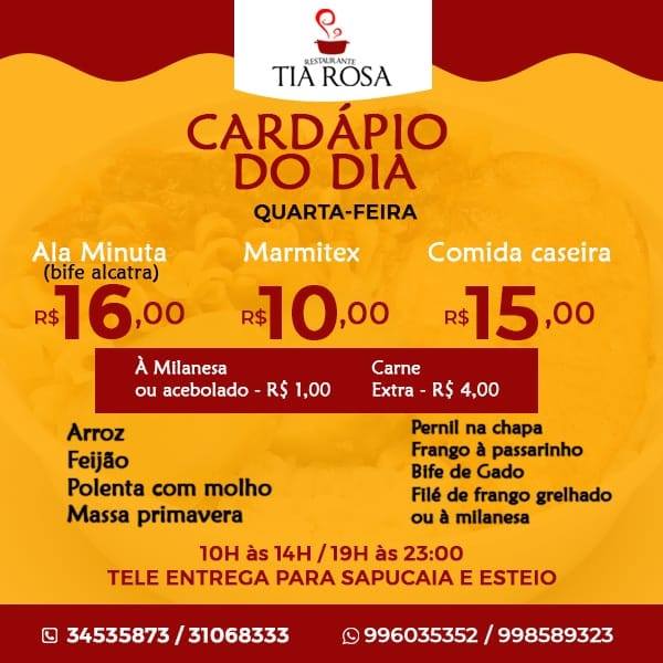 Restaurante Tia Rosa | Sapucaia do Sul RS