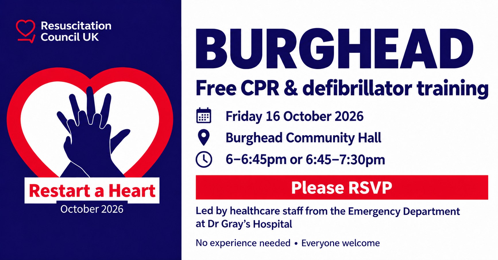 Restart a Heart Burghead – Free CPR & Defibrillator Training