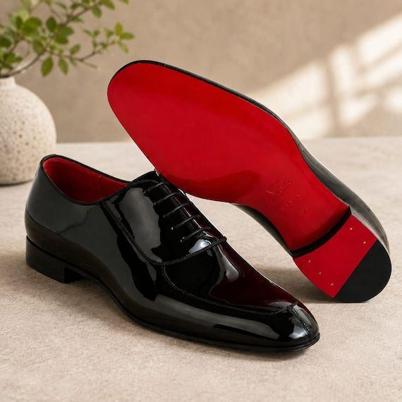 red bottoms dress shoes men il Rosso Christian Louboutin Greggo Dress Shoe is a sleek Designer lace up shoes for