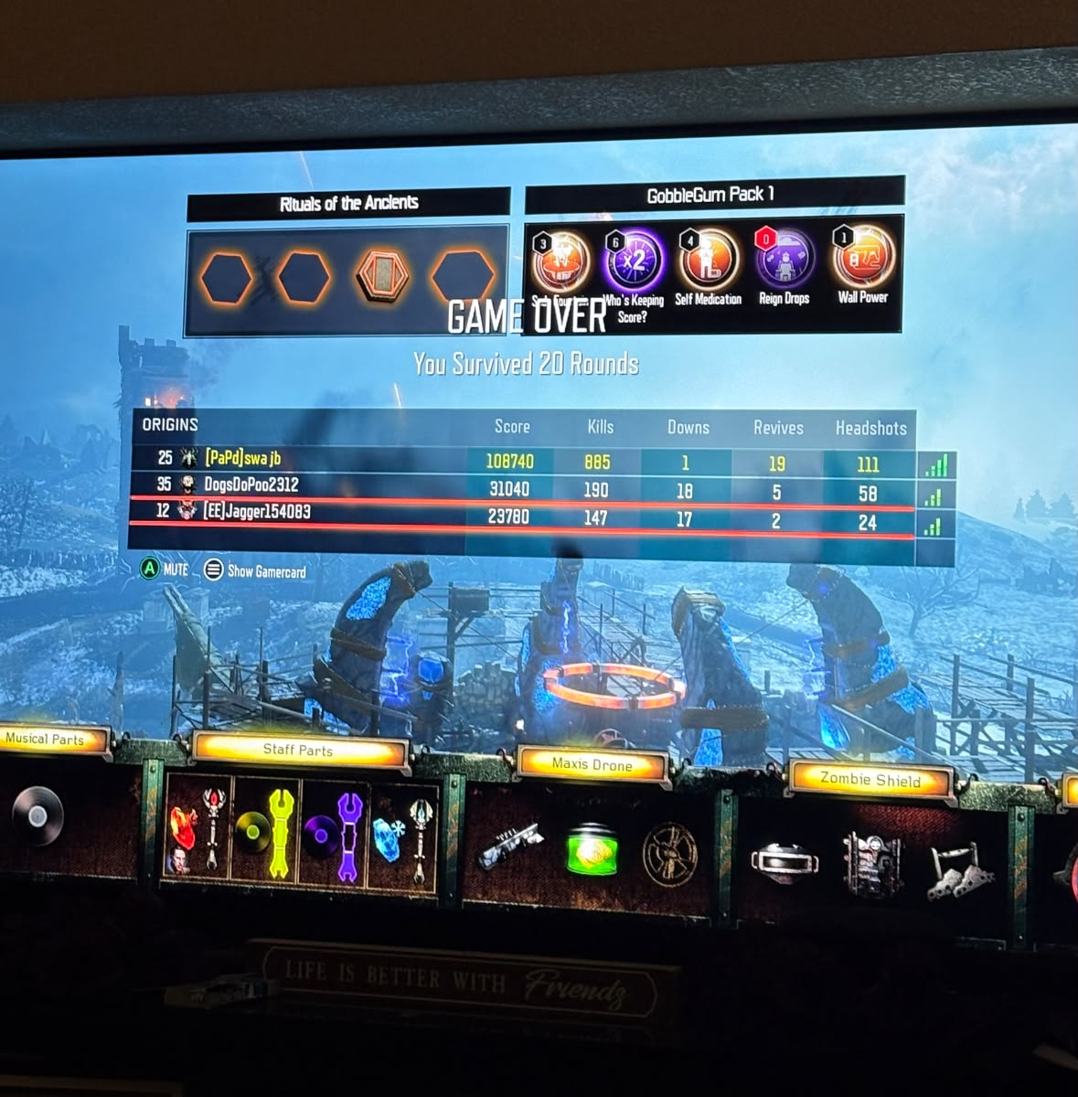 Anyone bo3 Xbox zombies that doesn't go down a million times.