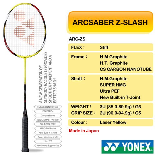 MAS - YONEX ARCSABER Z-SLASH -RM929 挥拍极快，手感清晰，发力集中