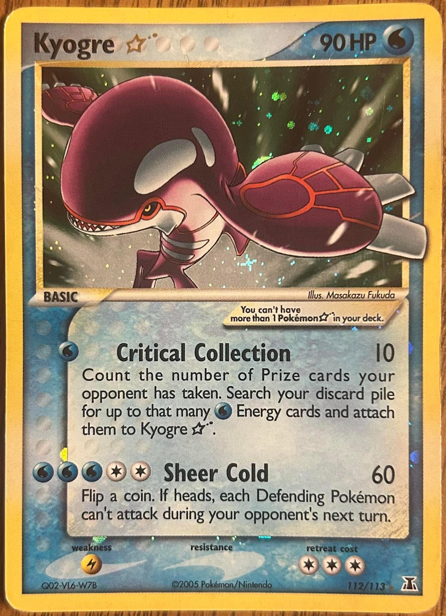 What is the interest and price for a Kyogre Gold Star card?