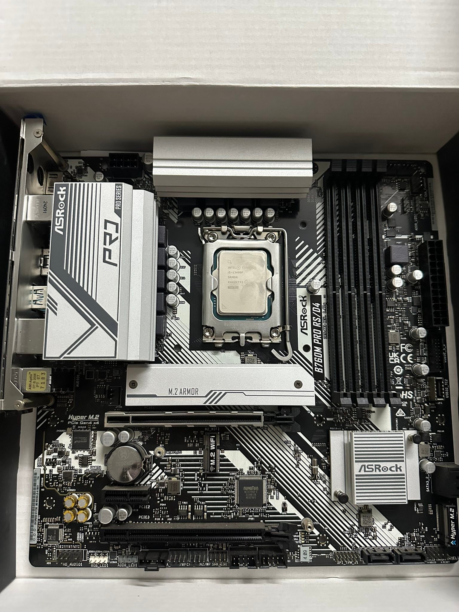 ASRock B760M Pro RS/D4 mainboard with i5 13400F CPU