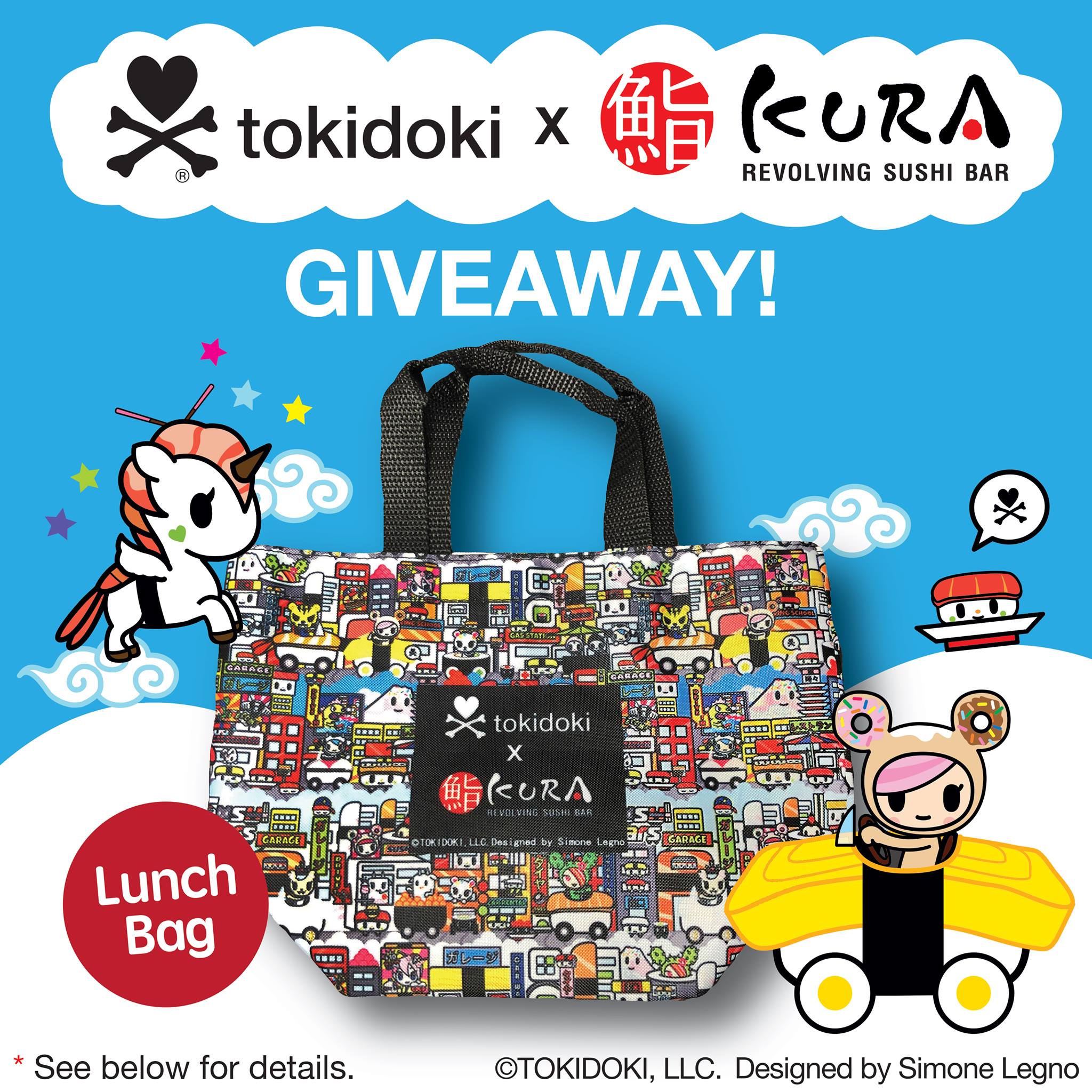 🚨 GIVEAWAY!!🚨 Receive a ✨Tokidoki x Kura Sushi Lunch Bag✨ for