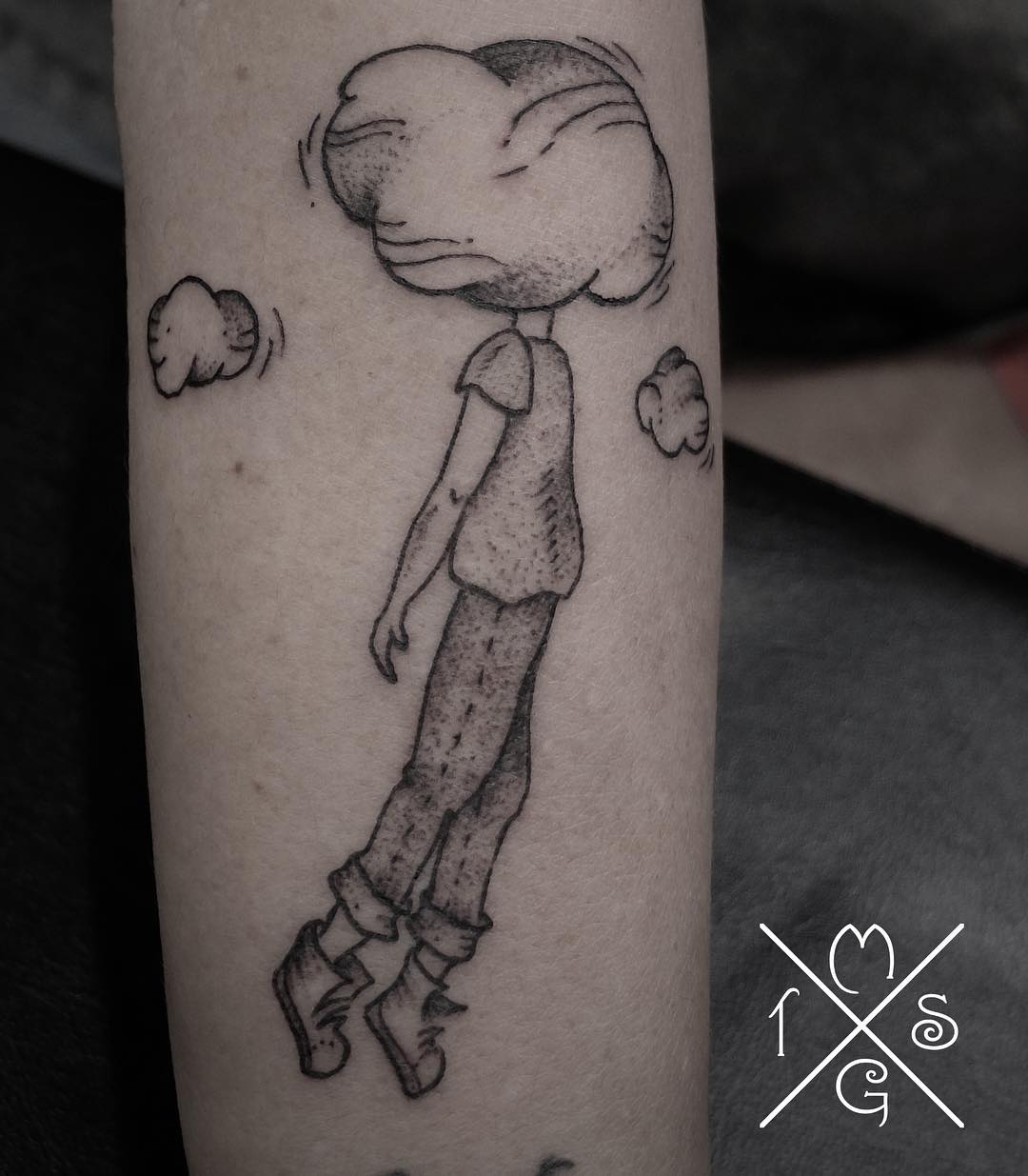Tatouage Tete Dans Les Nuages