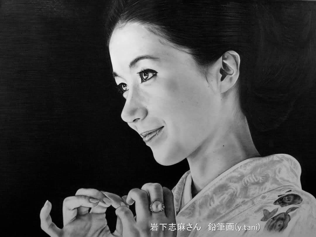 写実 鉛筆画 岩下志麻さん 往年の名女優 美しい 岩下志麻 鉛筆画ケント紙800×1100㍉ y.tani